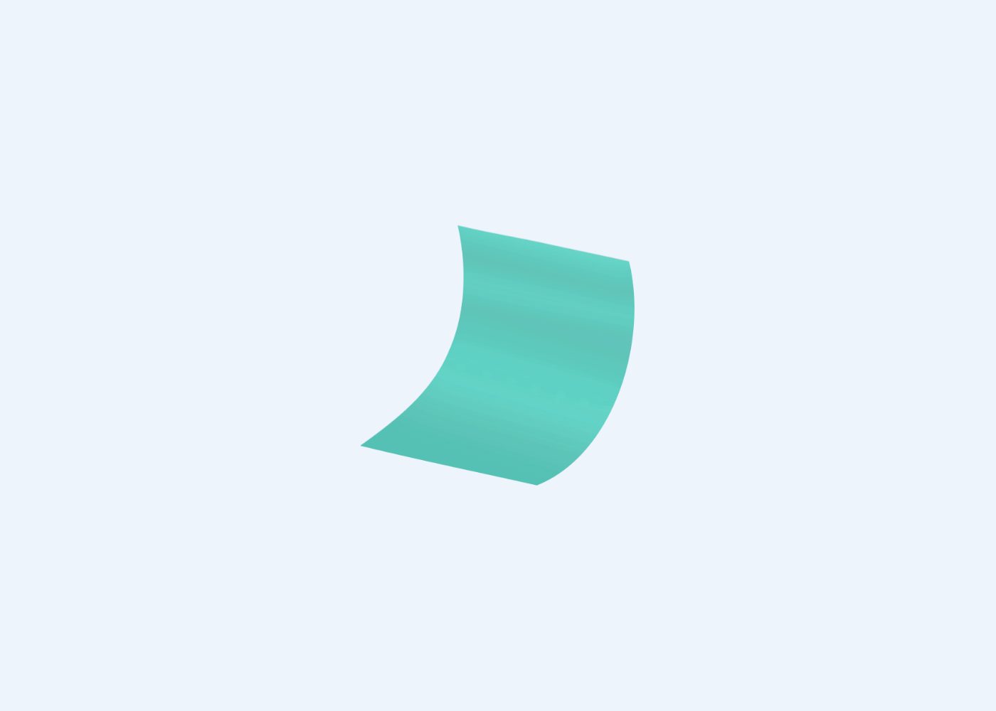 A thin mint-green oral dissolving strip